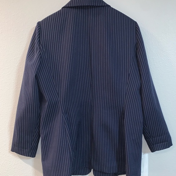 Danny + Nicole navy pinstripe blazer L - Picture 3 of 6